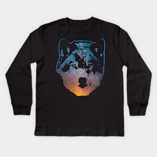 Space Wolf Kids Long Sleeve T-Shirt